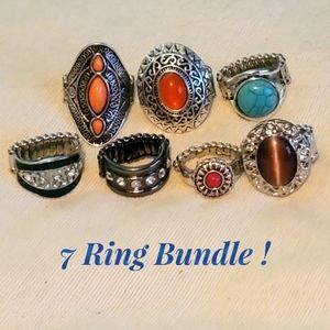 7 Fashion Ring Bundle
